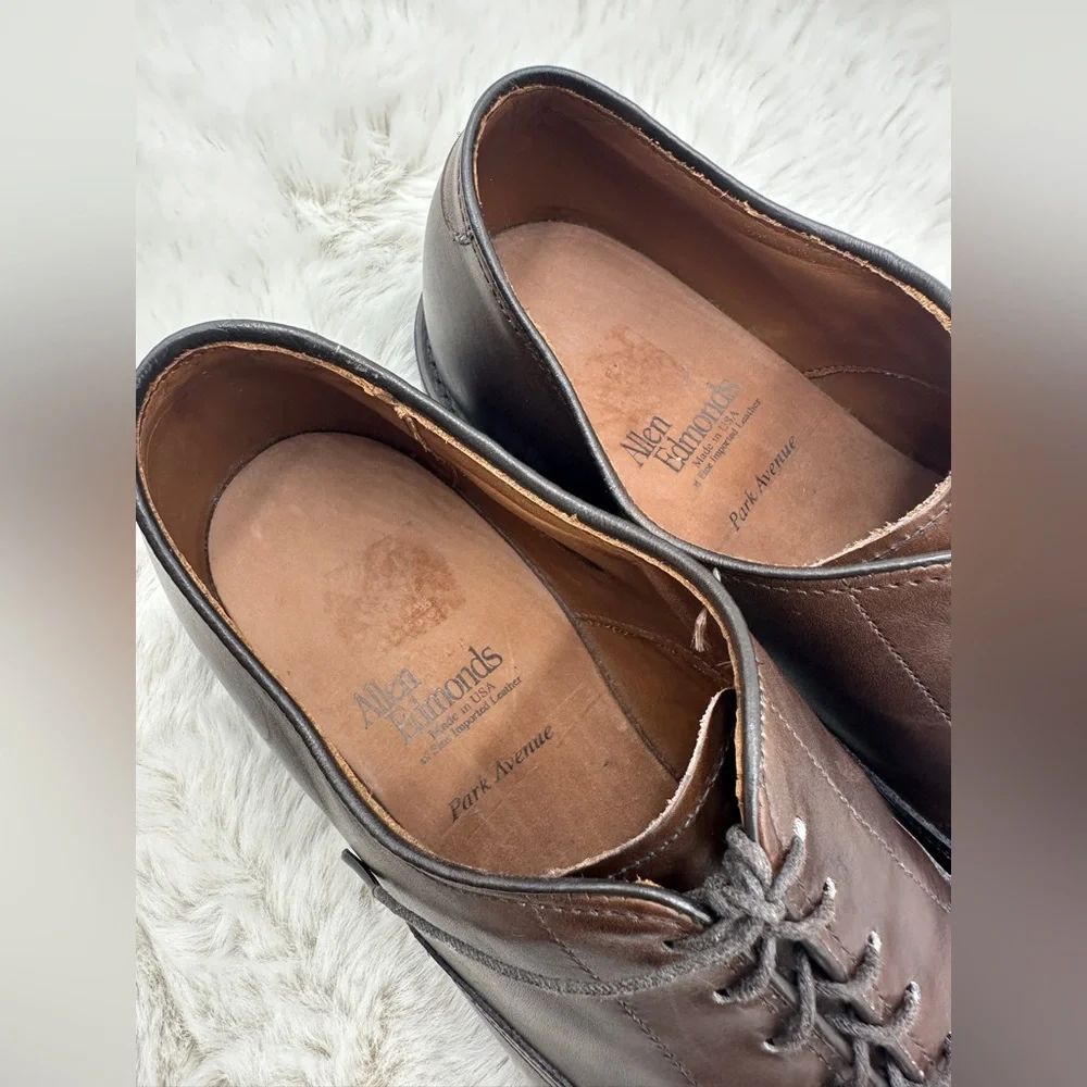 NWOT Allen Edmonds Park Avenue‎ Cap-toe dress shoe Brown oxfords 10.5 B